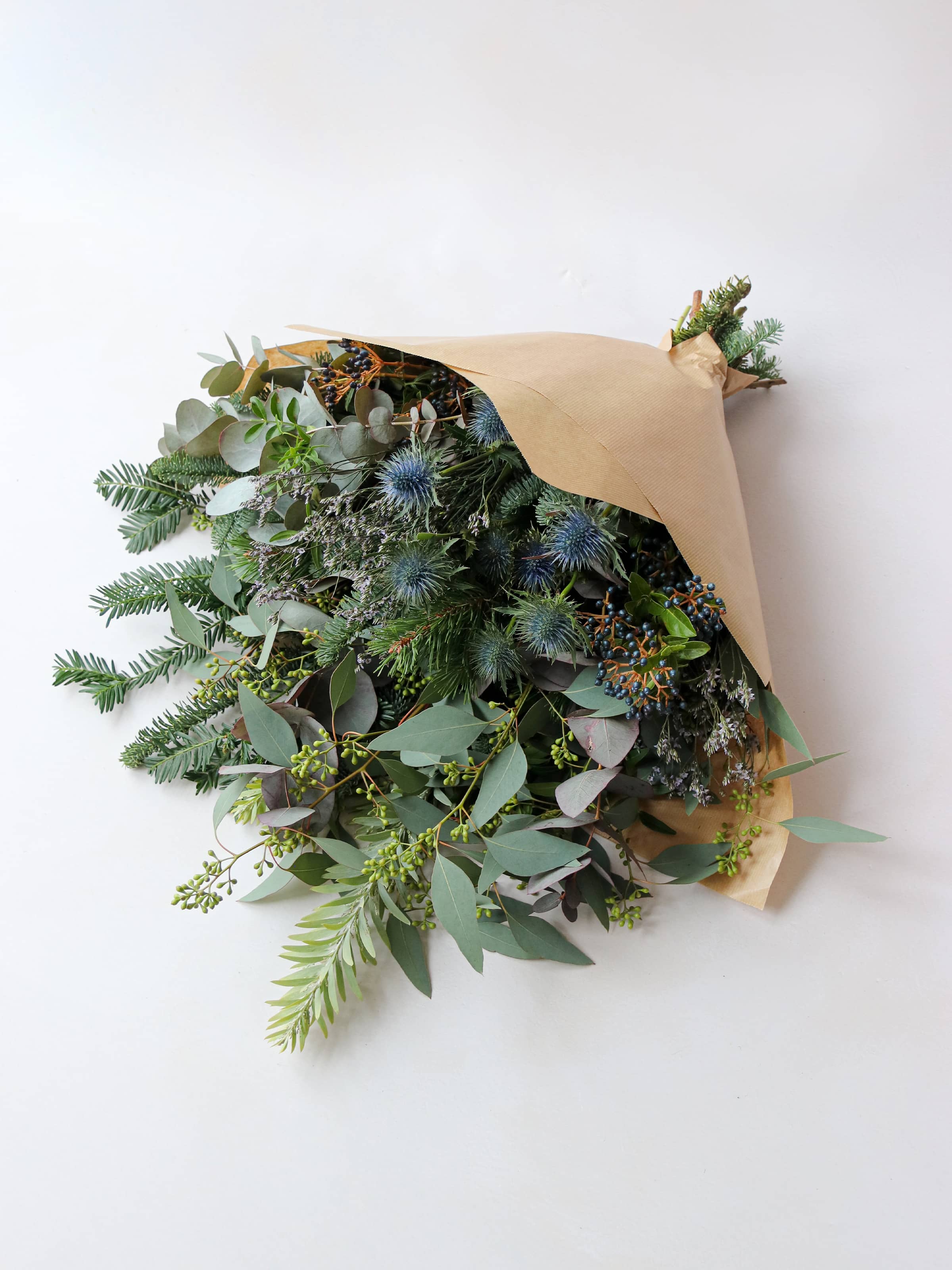 Blue Christmas Wreath Foliage Mix