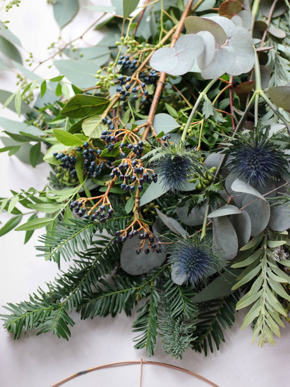 DIY 12" Christmas Wreath Making Kit -  'Blue Christmas'