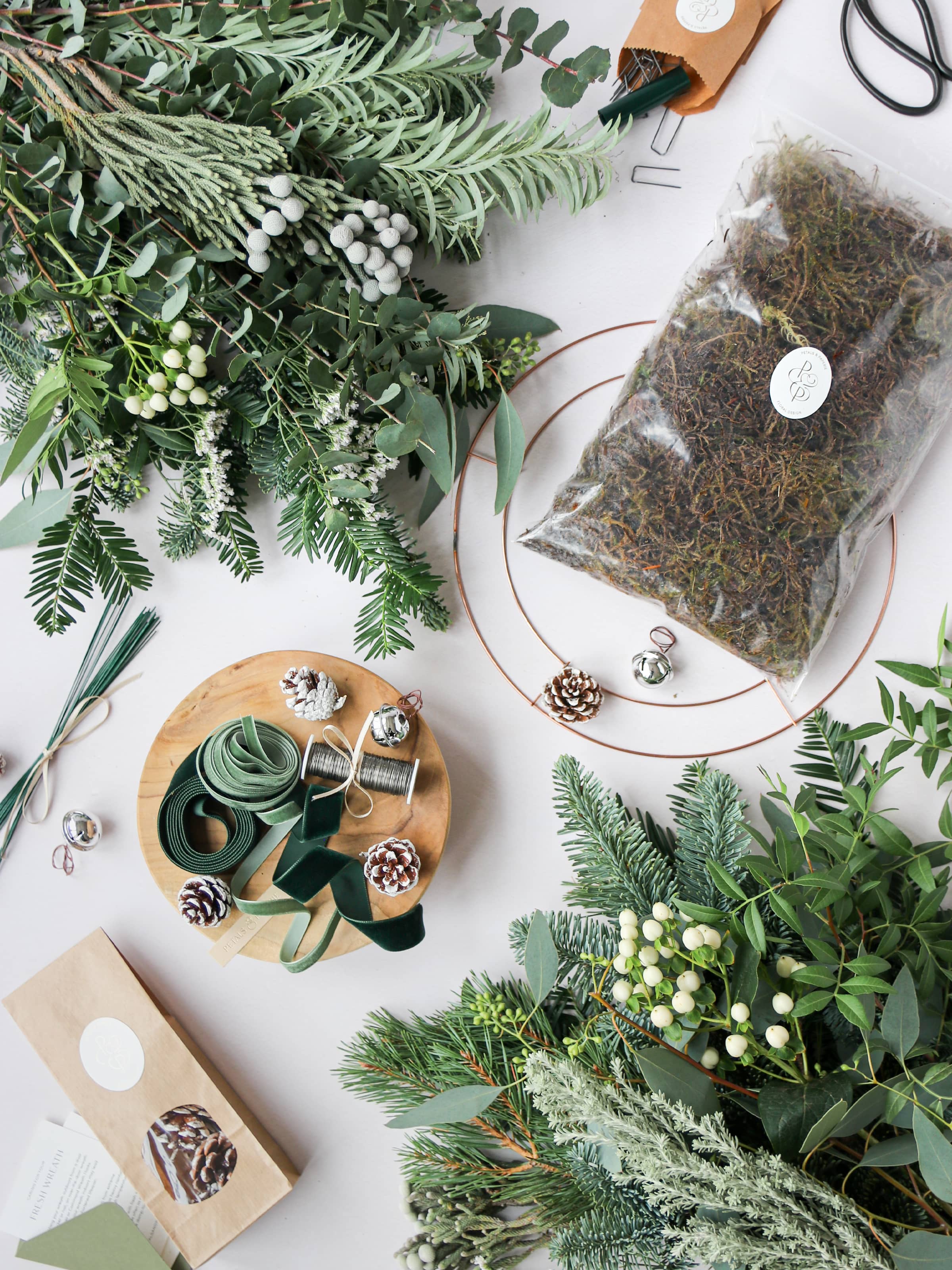 DIY 12" Christmas Wreath Making Kit -  'Winter Wonderland'