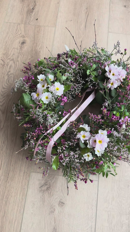 16" Pink Spring Wreath