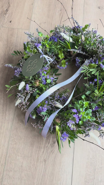 16" Purple & Lilac Spring Wreath